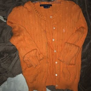 NWOT Ralph Lauren sweater cardigan orange